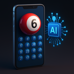 Ilustrasi 3D permainan togel modern dengan sistem AI canggih dan teknologi prediksi angka digital